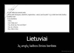 Lietuviai - Jų anglų kalbos žinios beribės