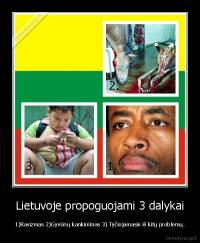 Lietuvoje propoguojami 3 dalykai - 1)Rasizmas 2)Gyvūnų kankinimas 3) Tyčiojamasis iš kitų problemų.