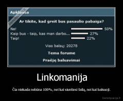 Linkomanija - Čia niekada nebūna 100%, nei kai siuntiesi failą, nei kai balsuoji.