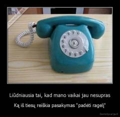 Liūdniausia tai, kad mano vaikai jau nesupras - Ką iš tiesų reiškia pasakymas "padėti ragelį"