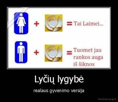 Lyčių lygybė - realaus gyvenimo versija