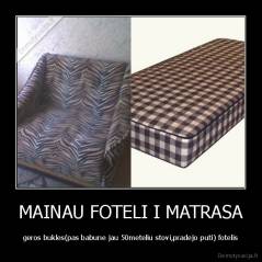 MAINAU FOTELI I MATRASA - geros bukles(pas babune jau 50meteliu stovi,pradejo puti) fotelis