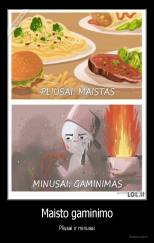 Maisto gaminimo - Pliusai ir minusai