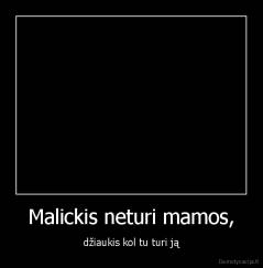 Malickis neturi mamos, - džiaukis kol tu turi ją