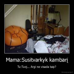 Mama:Susitvarkyk kambarį - Tu:Tuoj... Argi ne visada taip?