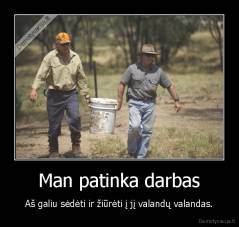 Man patinka darbas - Aš galiu sėdėti ir žiūrėti į jį valandų valandas.