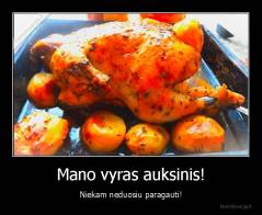 Mano vyras auksinis! - Niekam neduosiu paragauti!