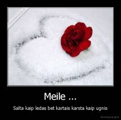 Meile ... - Salta kaip ledas bet kartais karsta kaip ugnis