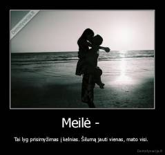 Meilė -  - Tai lyg prisimyžimas į kelnias. Šilumą jauti vienas, mato visi. 