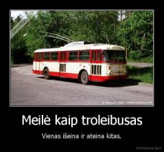 Meilė kaip troleibusas - Vienas išeina ir ateina kitas.