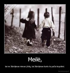 Meilė, - tai ne žiūrėjimas vienas į kitą, tai žiūrėjimas kartu ta pačia kryptimi.