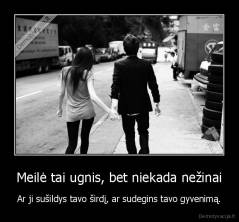 Meilė tai ugnis, bet niekada nežinai - Ar ji sušildys tavo širdį, ar sudegins tavo gyvenimą.
