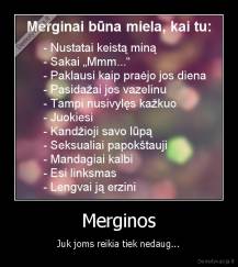 Merginos - Juk joms reikia tiek nedaug...