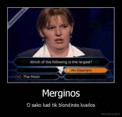 Merginos - O sako kad tik blondinės kvailos