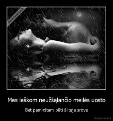 Mes ieškom neužšąlančio meilės uosto - Bet pamirštam būti šiltąja srove
