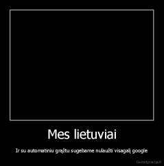 Mes lietuviai - Ir su automatiniu grąžtu sugebame nulaužti visagalį google