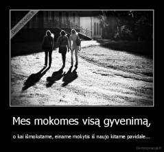 Mes mokomes visą gyvenimą, - o kai išmokstame, einame mokytis iš naujo kitame pavidale...