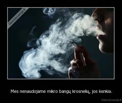 Mes nenaudojame mikro bangų krosnelių, jos kenkia. - 