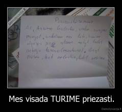 Mes visada TURIME priezasti. - 