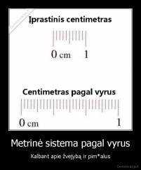 Metrinė sistema pagal vyrus - Kalbant apie žvejybą ir pim*alus