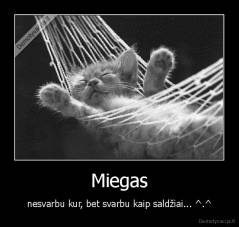 Miegas - nesvarbu kur, bet svarbu kaip saldžiai... ^.^