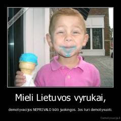Mieli Lietuvos vyrukai, - demotyvacijos NEPRIVALO būti juokingos. Jos turi demotyvuoti.