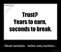 Minutė kantrybės - dešimt metų komforto... - 