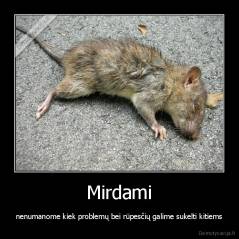 Mirdami - nenumanome kiek problemų bei rūpesčių galime sukelti kitiems