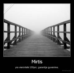 Mirtis - yra vienintelė 100prc. garantija gyvenime.