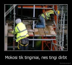 Mokosi tik tinginiai, nes tingi dirbt - 