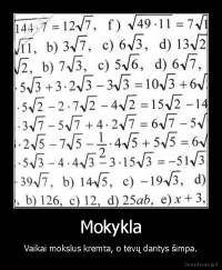 Mokykla - Vaikai mokslus kremta, o tėvų dantys šimpa.