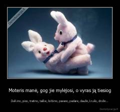 Moteris manė, gog jie mylėjosi, o vyras ją tiesiog - Dulkino, piso, tratino, taškė, birbino, pavarė, padarė, daužė, krušo, drožė...