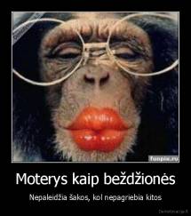 Moterys kaip beždžionės - Nepaleidžia šakos, kol nepagriebia kitos