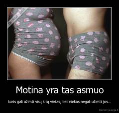 Motina yra tas asmuo - kuris gali užimti visų kitų vietas, bet niekas negali užimti jos...