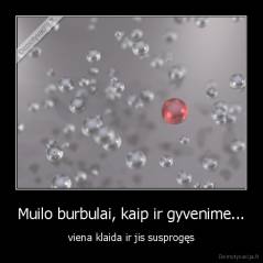 Muilo burbulai, kaip ir gyvenime... - viena klaida ir jis susprogęs