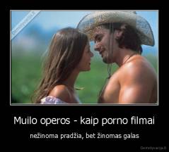 Muilo operos - kaip porno filmai - nežinoma pradžia, bet žinomas galas
