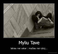 Myliu Tave - labiau nei vakar : mažiau nei rytoj...