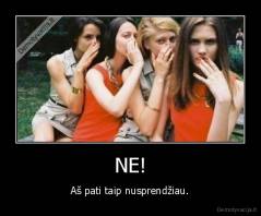 NE! - Aš pati taip nusprendžiau.