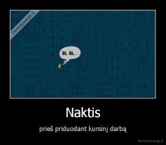 Naktis - prieš priduodant kursinį darbą