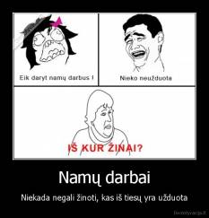 Namų darbai - Niekada negali žinoti, kas iš tiesų yra užduota