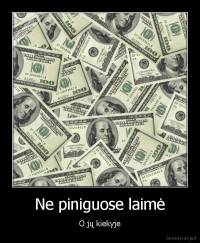 Ne piniguose laimė - O jų kiekyje