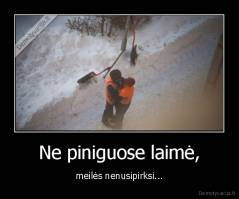 Ne piniguose laimė, - meilės nenusipirksi...