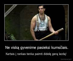 Ne viską gyvenime pasieksi kumsčiais. - Kartais į rankas tenka paimti didelę gerą lazdą! 