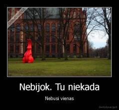 Nebijok. Tu niekada - Nebusi vienas