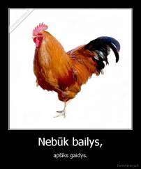 Nebūk bailys, - apšiks gaidys.