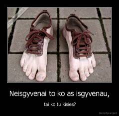 Neisgyvenai to ko as isgyvenau, -  tai ko tu kisies?