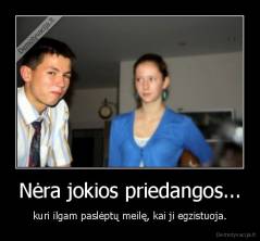 Nėra jokios priedangos... - kuri ilgam paslėptų meilę, kai ji egzistuoja.