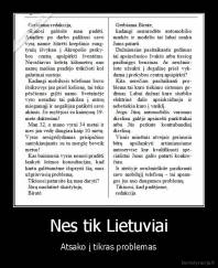 Nes tik Lietuviai - Atsako į tikras problemas