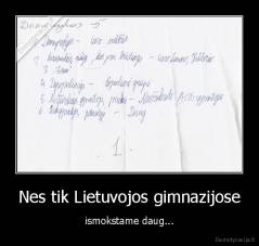 Nes tik Lietuvojos gimnazijose - ismokstame daug...