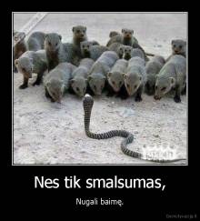 Nes tik smalsumas, - Nugali baimę.